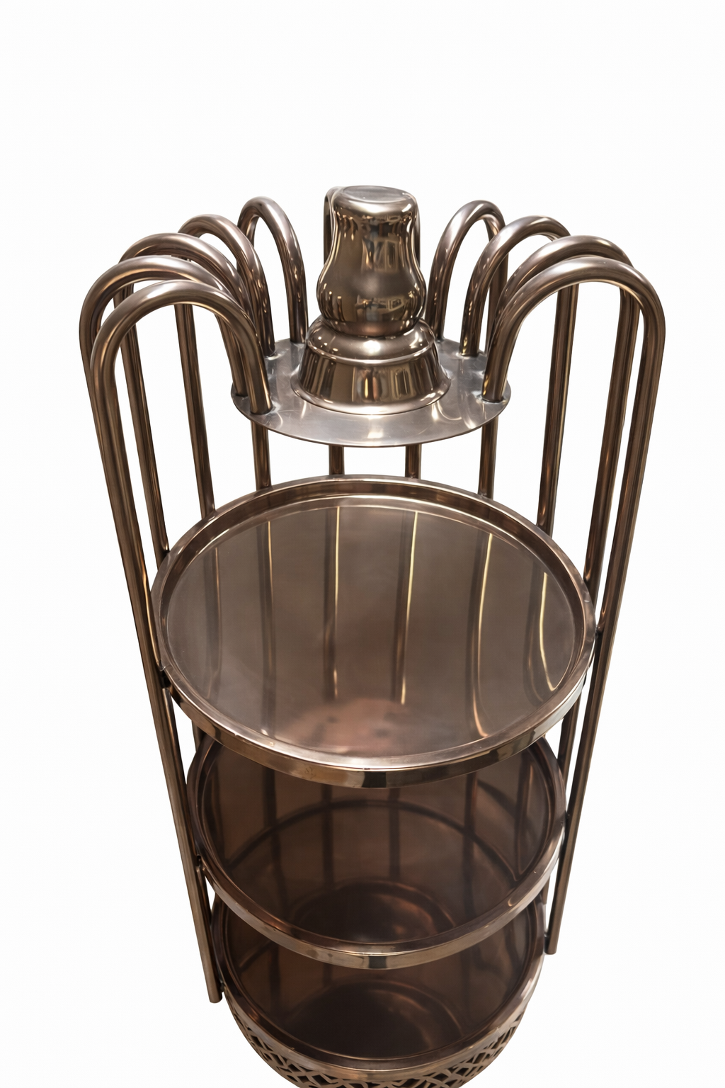 Rosegold Round Plate Stand – Elegant Buffet Display Stand for Catering & Events