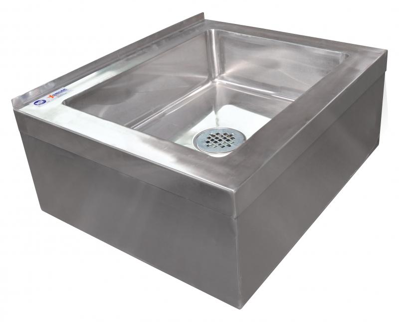 Commercial Stainless Steel Mop Sink with Drain Basket – 16” x 20” Bowl (16 Gauge)