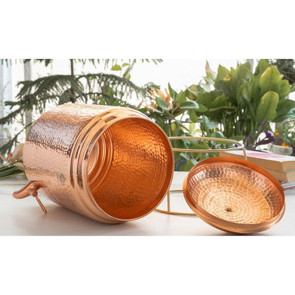 Copper Water Tank 18 Litre with Stand – Premium Copper Water Dispenser with Tap
