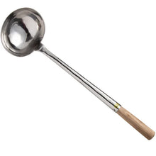 Stainless Steel Cooking deep ladle with wooden Handle - Available in different sizes