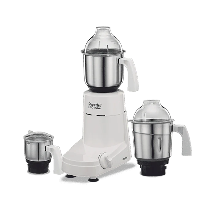 Preethi Eco Plus MG-138 110V Mixer Grinder – 550W Stainless Steel 3 Jar Kitchen Grinder (USA/Canada Use)