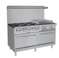 60″ 6 Burner Gas Range with 24″ Griddle & Double Oven – HFSO-60-G24