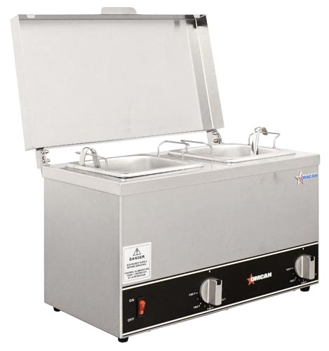 Omcan Double Sauce Pot Warmer - Double well 120V