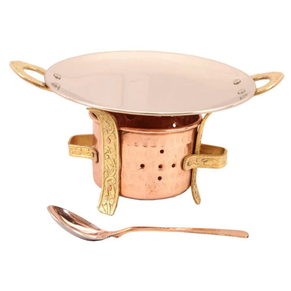 Copper Sighdi No. 2 & No. 3 – Traditional Buffet Food Warmer (6″–7″ Diameter)