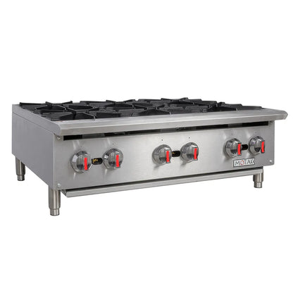 6 Burner Gas Countertop Hotplate 180,000 BTU (HS-6) – Commercial Cooking Range