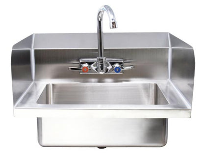 Commercial Stainless Steel Hand Sink – Standard Models with Gooseneck Faucet & Drain Basket