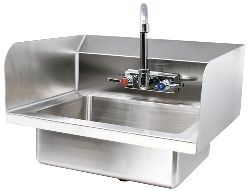 Commercial Stainless Steel Hand Sink – Standard Models with Gooseneck Faucet & Drain Basket