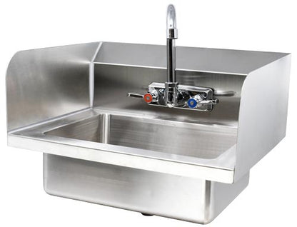 Commercial Stainless Steel Hand Sink – Standard Models with Gooseneck Faucet & Drain Basket