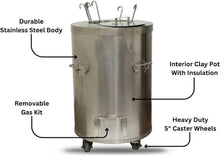 Commercial Clay Tandoor 24"X36*– Stainless Steel Tandoor Oven (Burner Not Included)