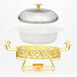14″ Double Ring Stand Gold – Buffet Display Stand for Catering & Events
