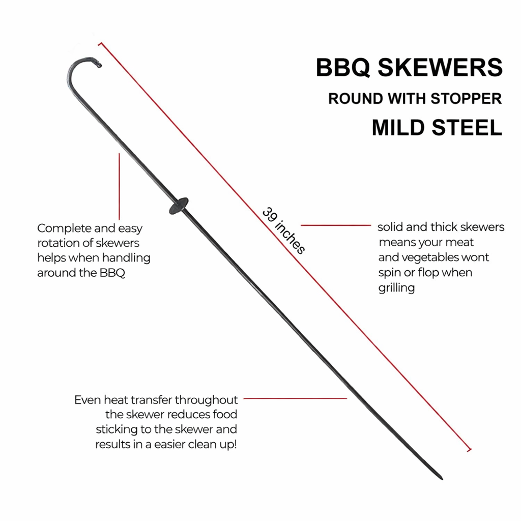 Mild Steel Round Skewer 10mm – Heavy Duty Tandoor & BBQ Skewers