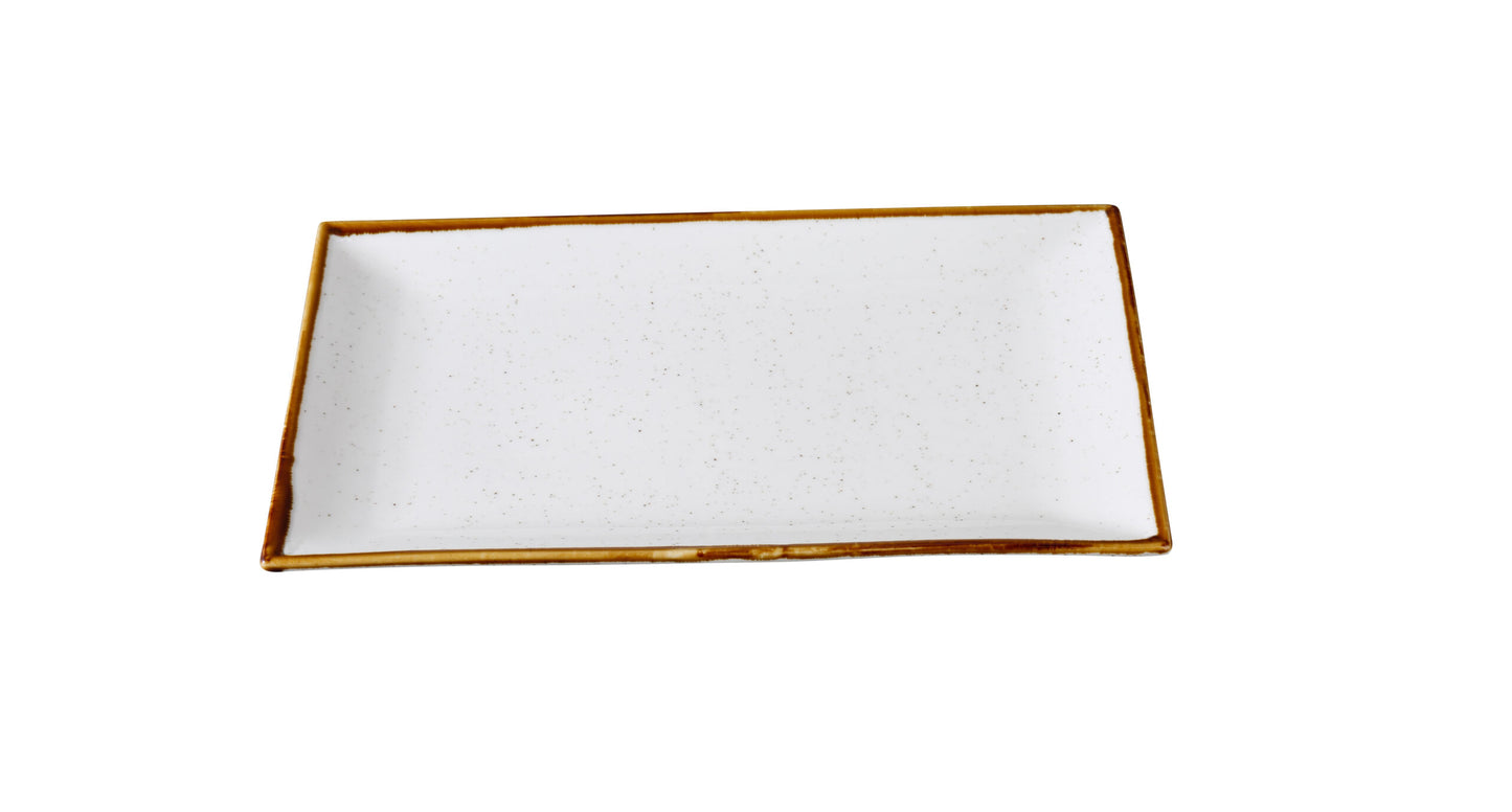 Yanco Glory Chinaware Rectangular Plate – Porcelain Serving Plate (Multiple Sizes, Pack)