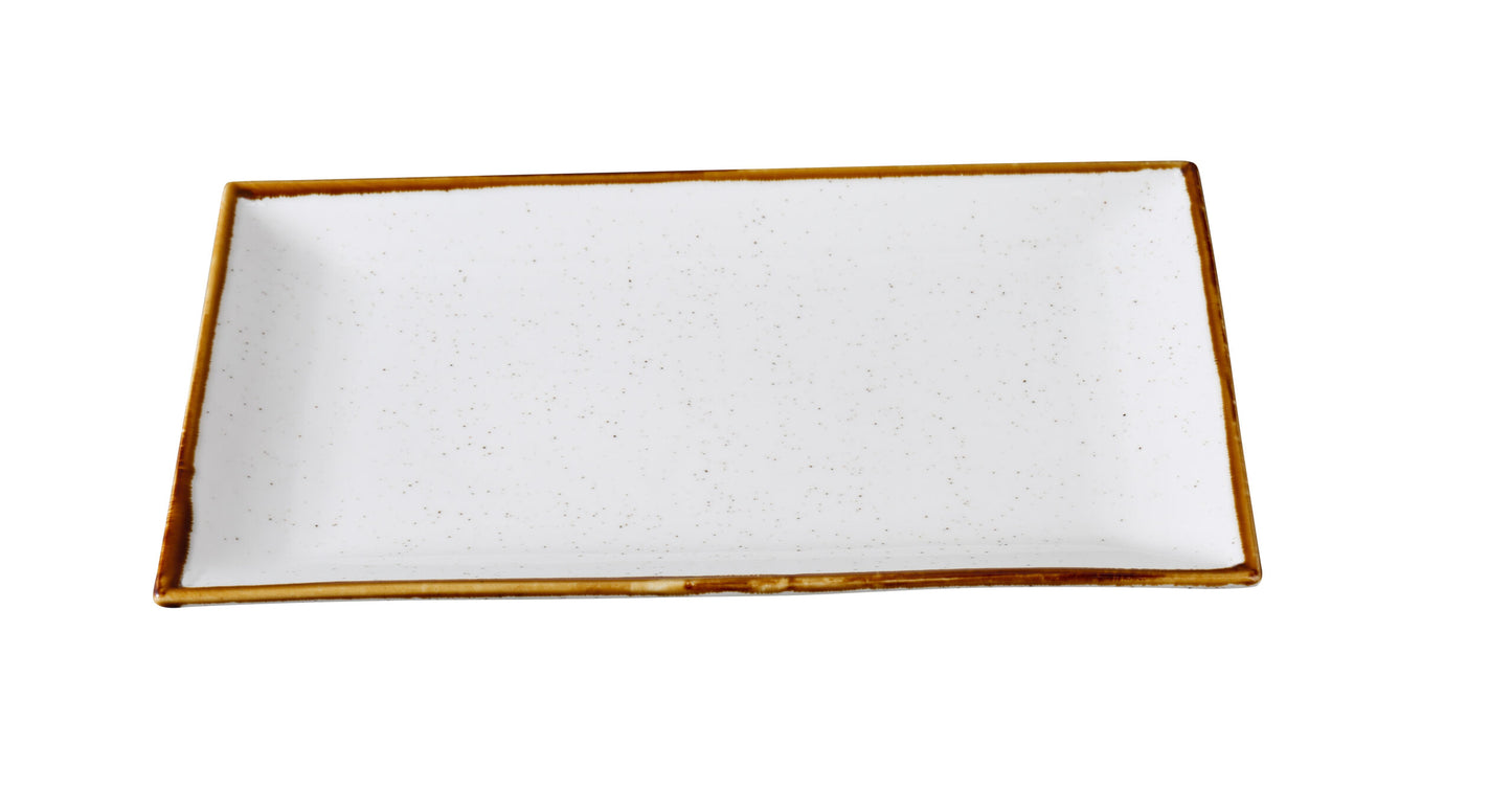 Yanco Glory Chinaware Rectangular Plate – Porcelain Serving Plate (Multiple Sizes, Pack)