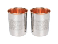 Copper Steel Emboss Glass (Set of 6) – Premium Hammered Drinking Glasses for Home & Restaurant Use