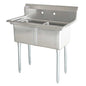 Commercial Stainless Steel Two Tub Sink – 18” x 18” Bowls | Center Drain