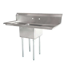 Commercial Stainless Steel One Tub Sink with Dual Drainboards – 3.5” Center Drain