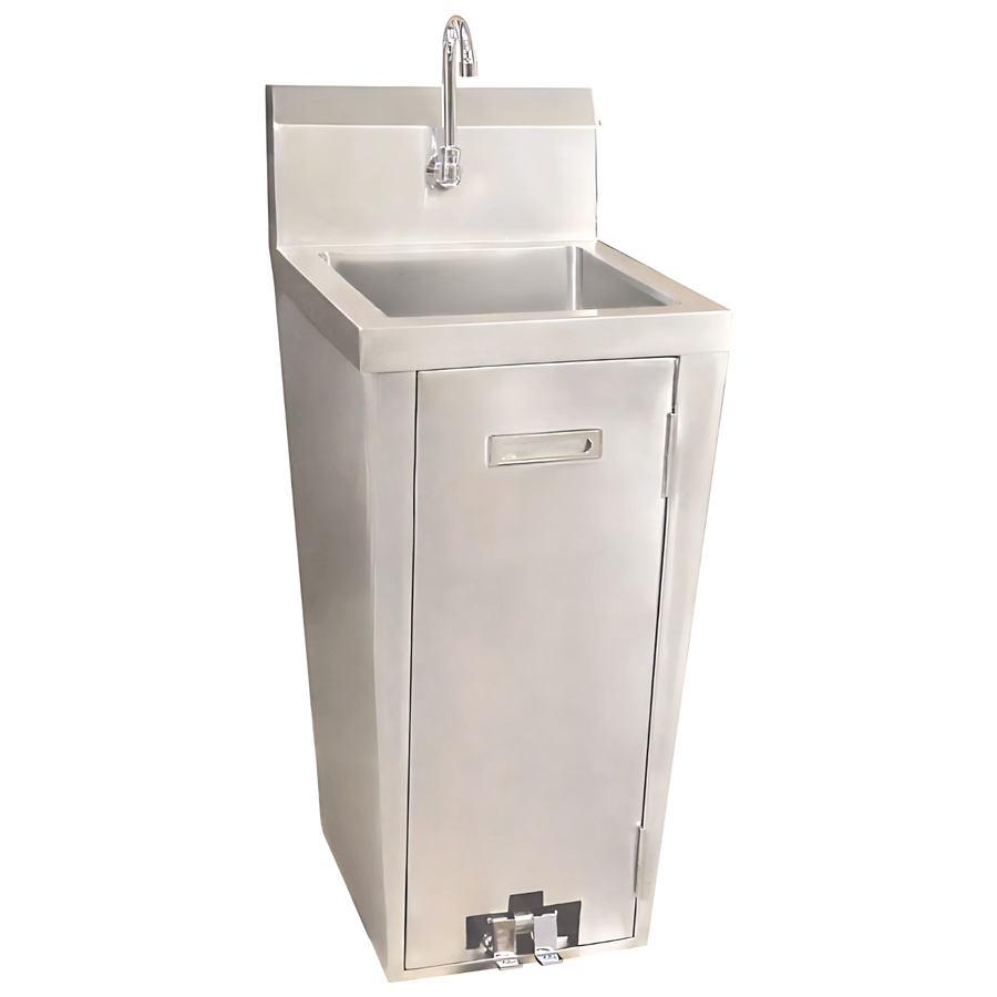 Commercial Stainless Steel Pedestal Sink – Compact Hand Wash Station (16” Bowl)