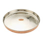 Copper/Stainless Steel Hammered Thali — 15" (#10086)