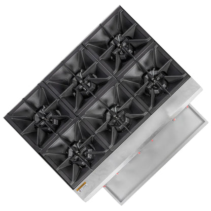 6 Burner Gas Countertop Hotplate 180,000 BTU (HS-6) – Commercial Cooking Range