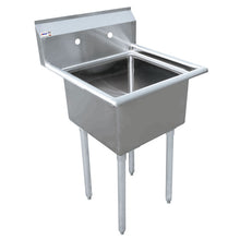 Commercial Stainless Steel One Tub Sink – No Drainboard | Heavy Duty Kitchen Sink (Multiple Sizes)