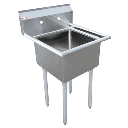 Commercial Stainless Steel One Tub Sink – No Drainboard | Heavy Duty Kitchen Sink (Multiple Sizes)