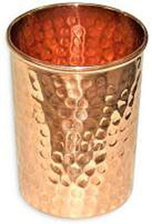 Copper Hammered Glass (Set of 6) – Premium Stainless Steel Drinking Glasses for Home & Restaurant